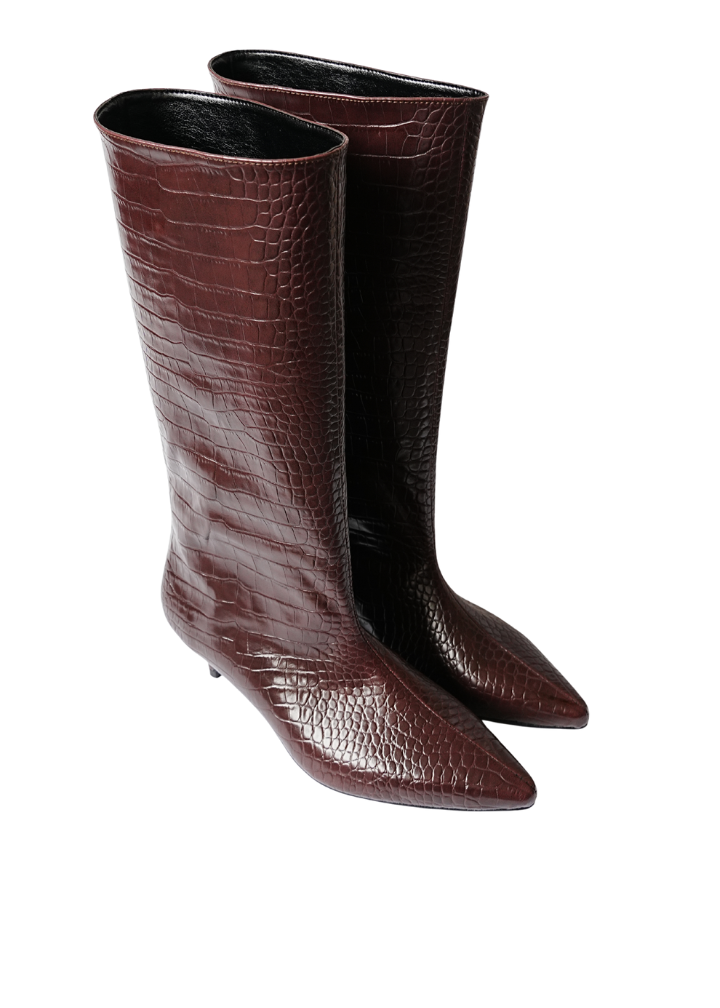 JENA BROWN CROCO BOOTS