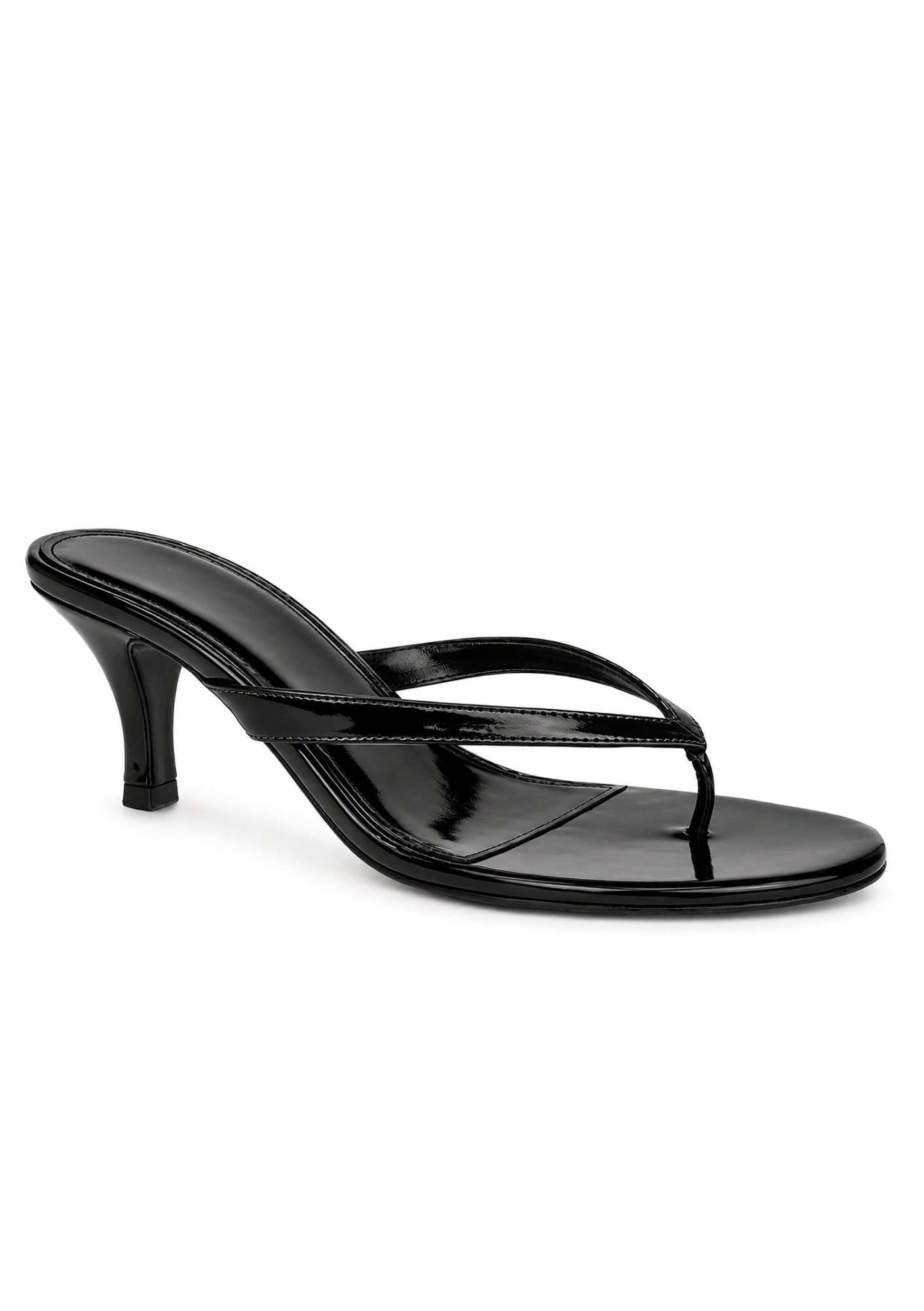 PARIS BLACK PATENT LEATHER HEELS