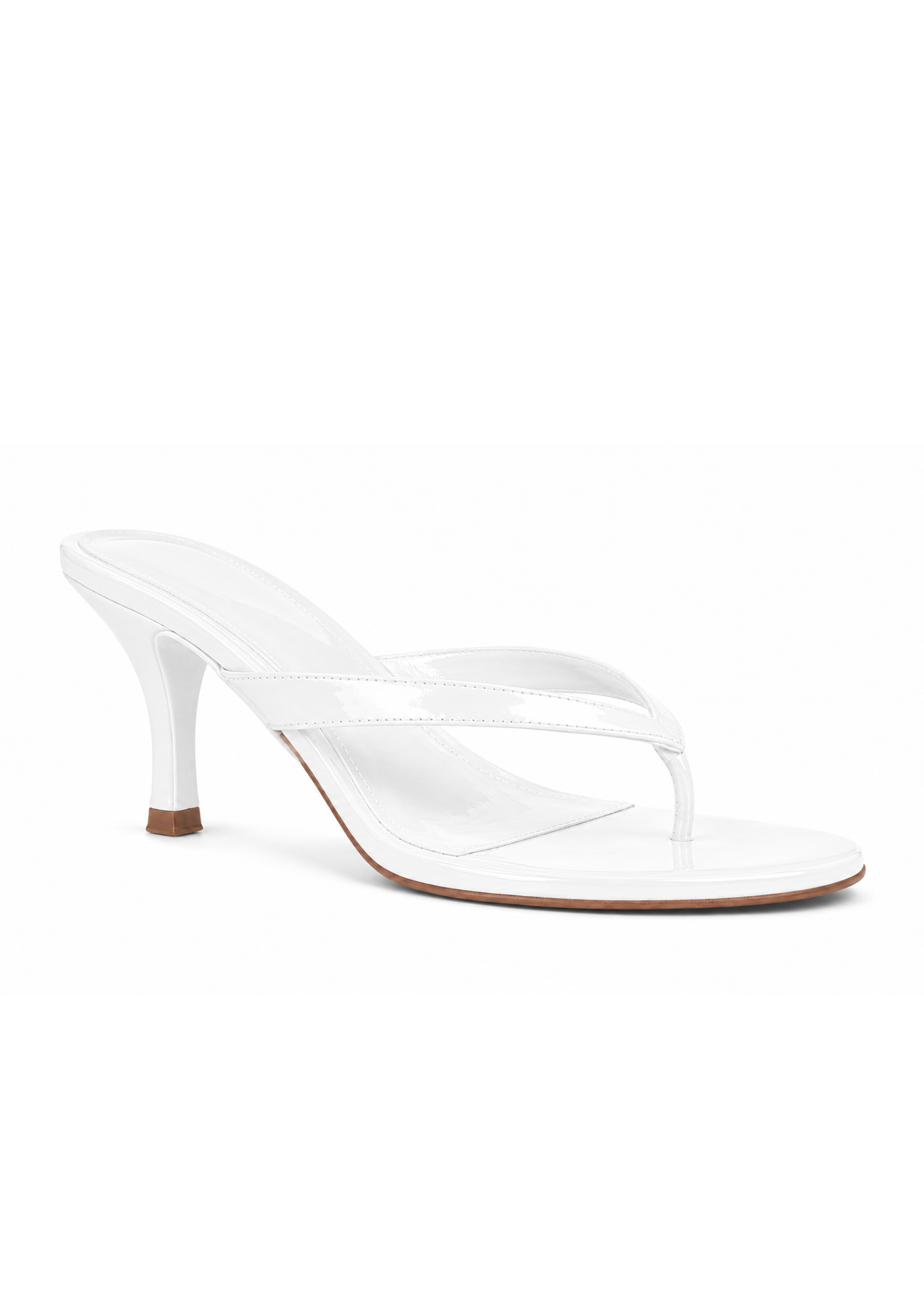 PARIS WHITE PATENT LEATHER HEELS