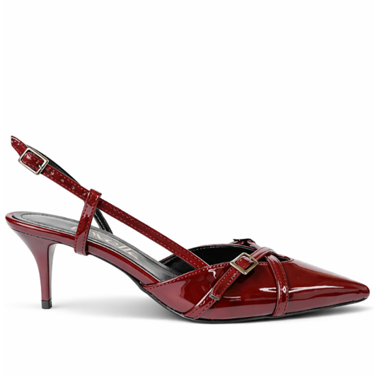 MIA BURGUNDY PATENT HEELS