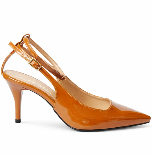 JULIE CAMEL PATENT HEELS