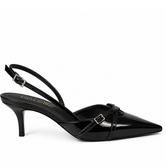 MIA BLACK PATENT HEELS