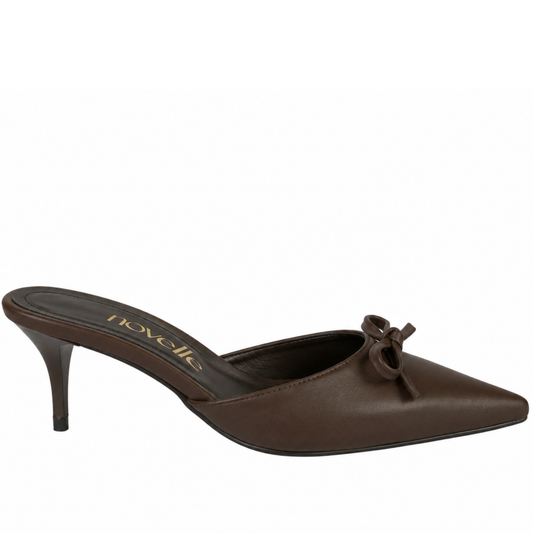 KIRA BROWN LEATHER HEELS