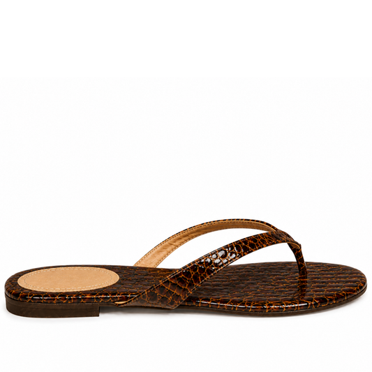 STEPH CROCO BROWN SLIDES