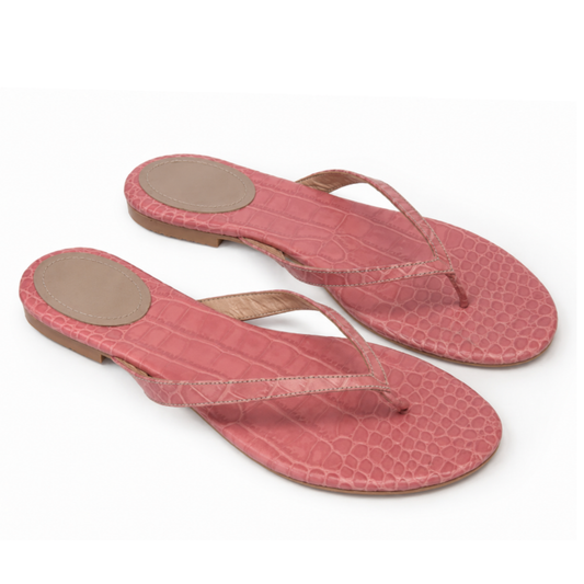 STEPH CROCO PINK SLIDES