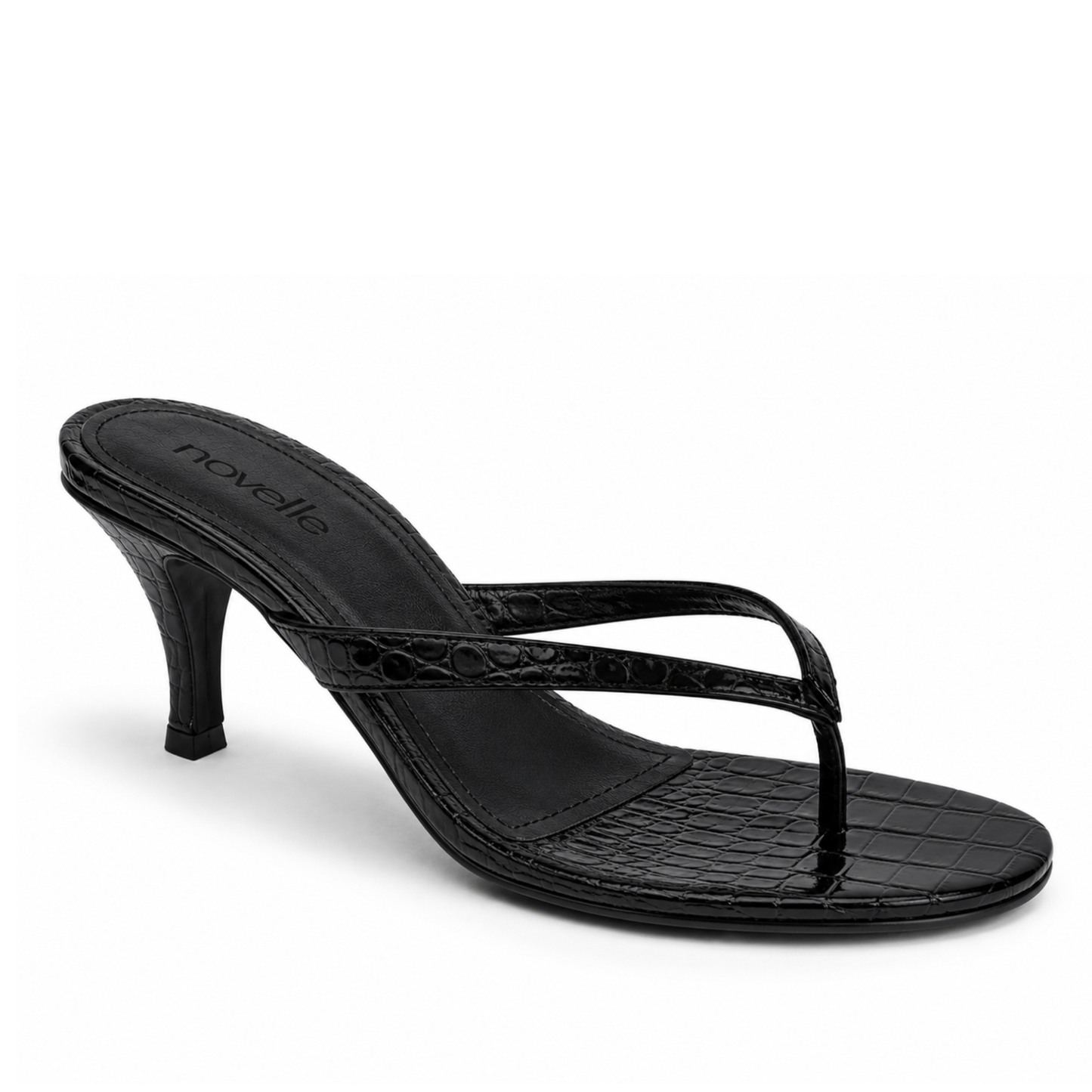 PARIS BLACK CROCO HEELS