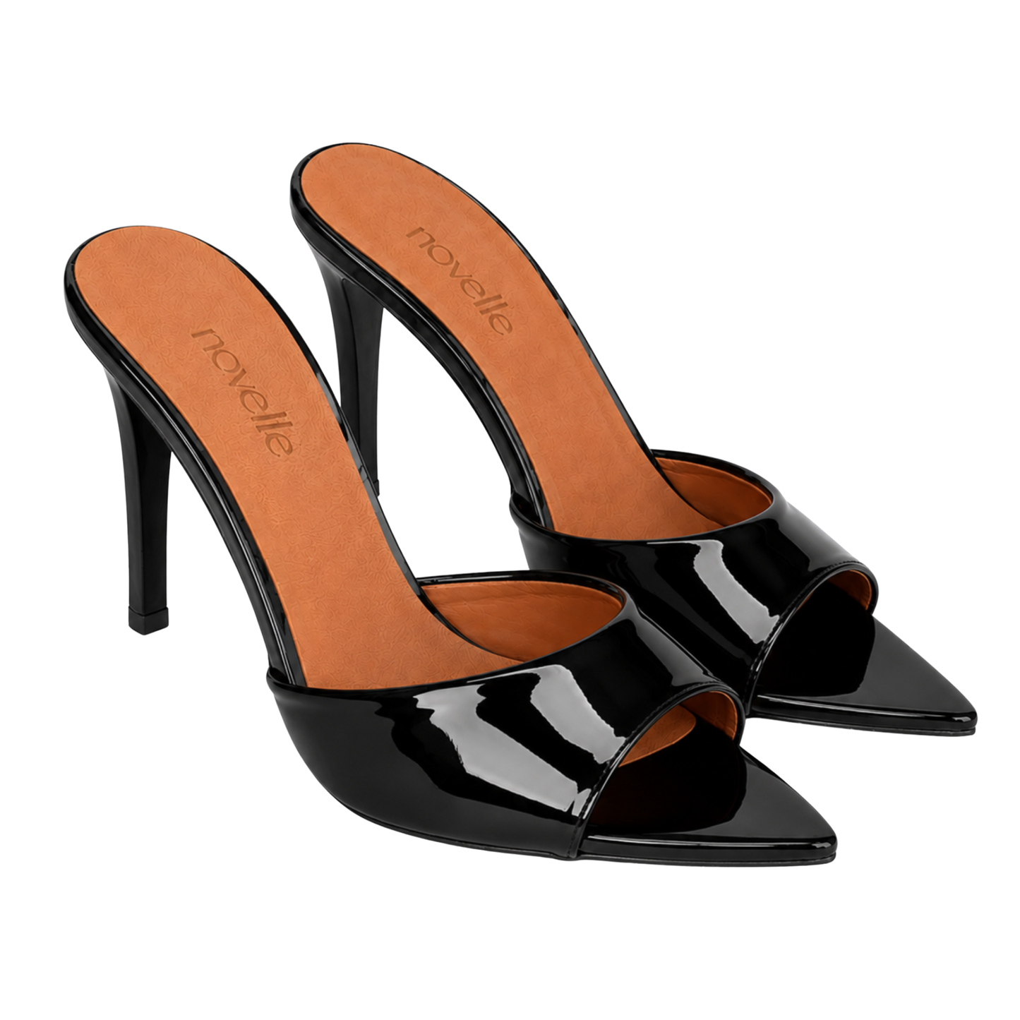 AYLA BLACK PATENT HEELS