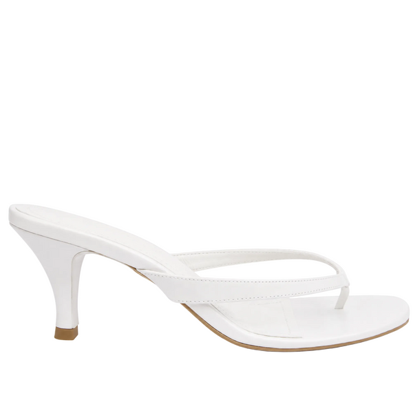 PARIS WHITE LEATHER HEELS