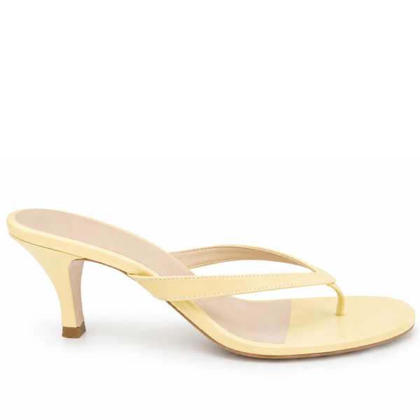 PARIS BUTTER YELLOW LEATHER HEELS