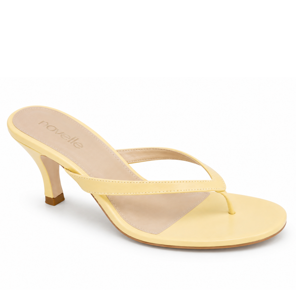 PARIS BUTTER YELLOW LEATHER HEELS