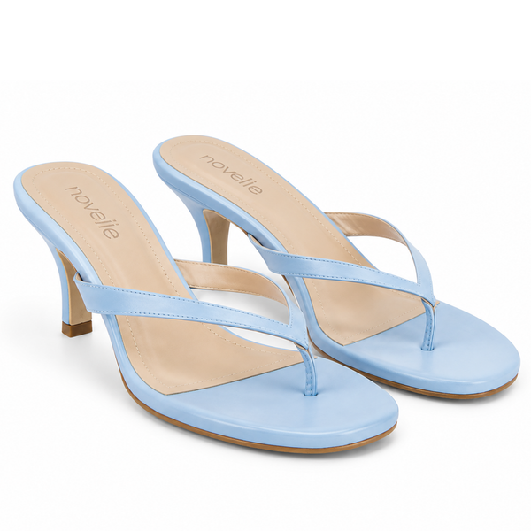 PARIS BABY BLUE LEATHER HEELS