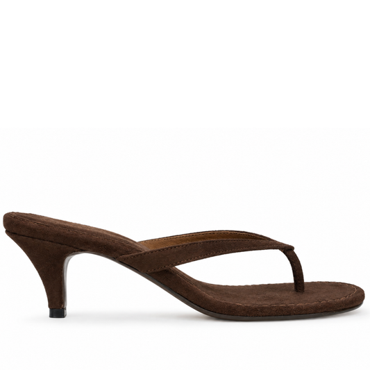 PARIS CHOCO BROWN SUEDE HEELS