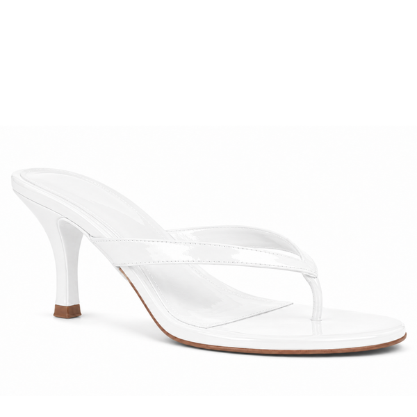 PARIS WHITE PATENT LEATHER HEELS