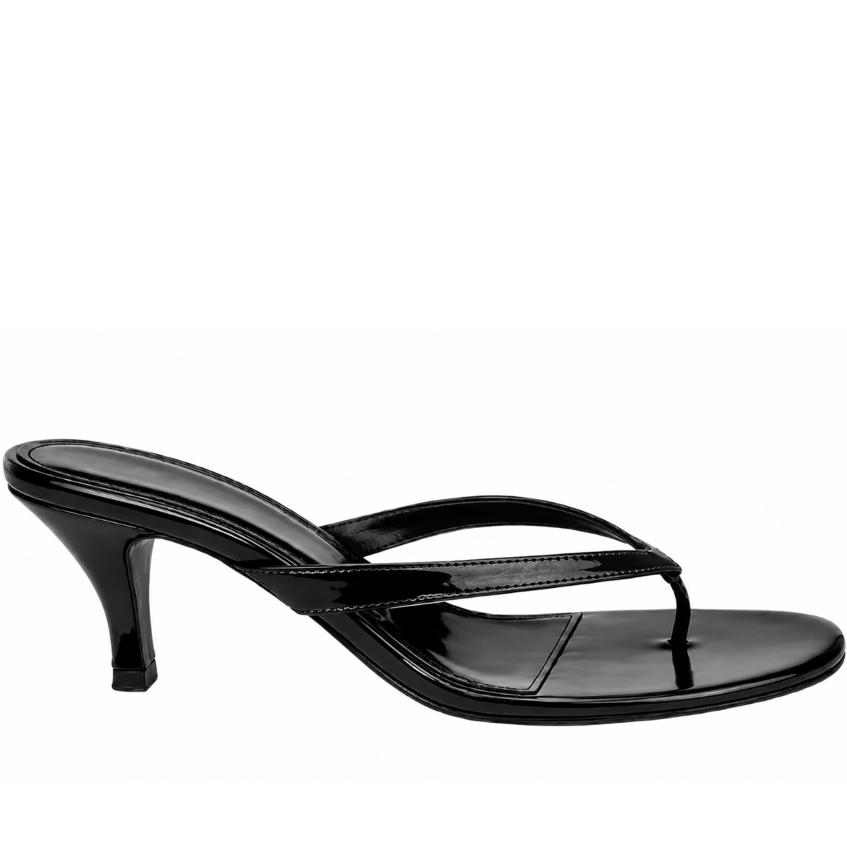 PARIS BLACK PATENT LEATHER HEELS