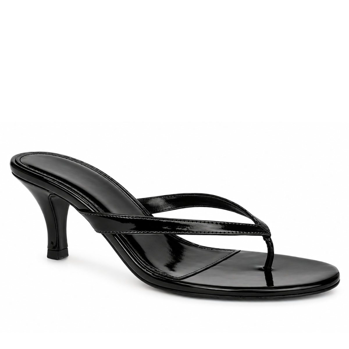 PARIS BLACK PATENT LEATHER HEELS