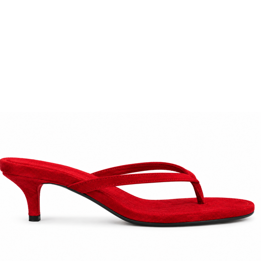 PARIS RED SUEDE HEELS