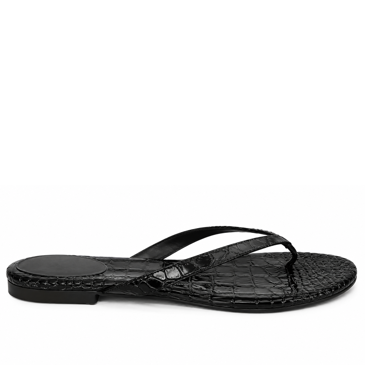 STEPH CROCO BLACK SLIDES
