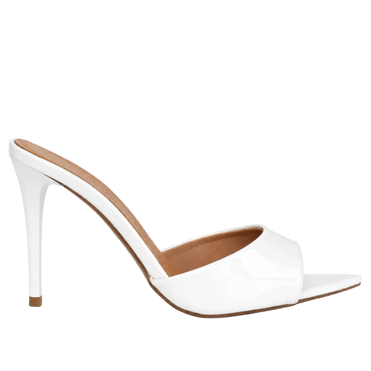 AYLA WHITE PATENT HEELS