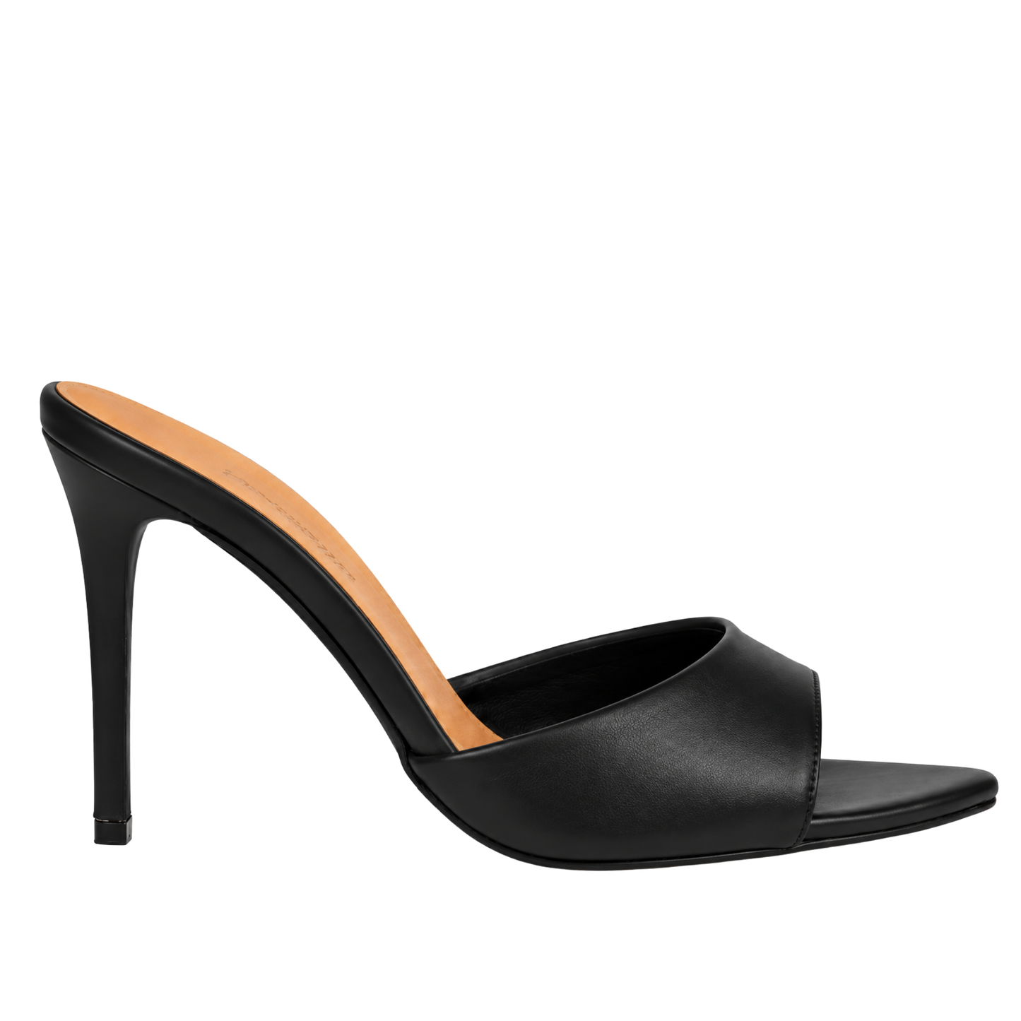 AYLA BLACK LEATHER HEELS