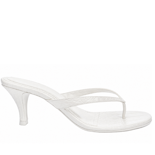 PARIS WHITE CROCO HEELS