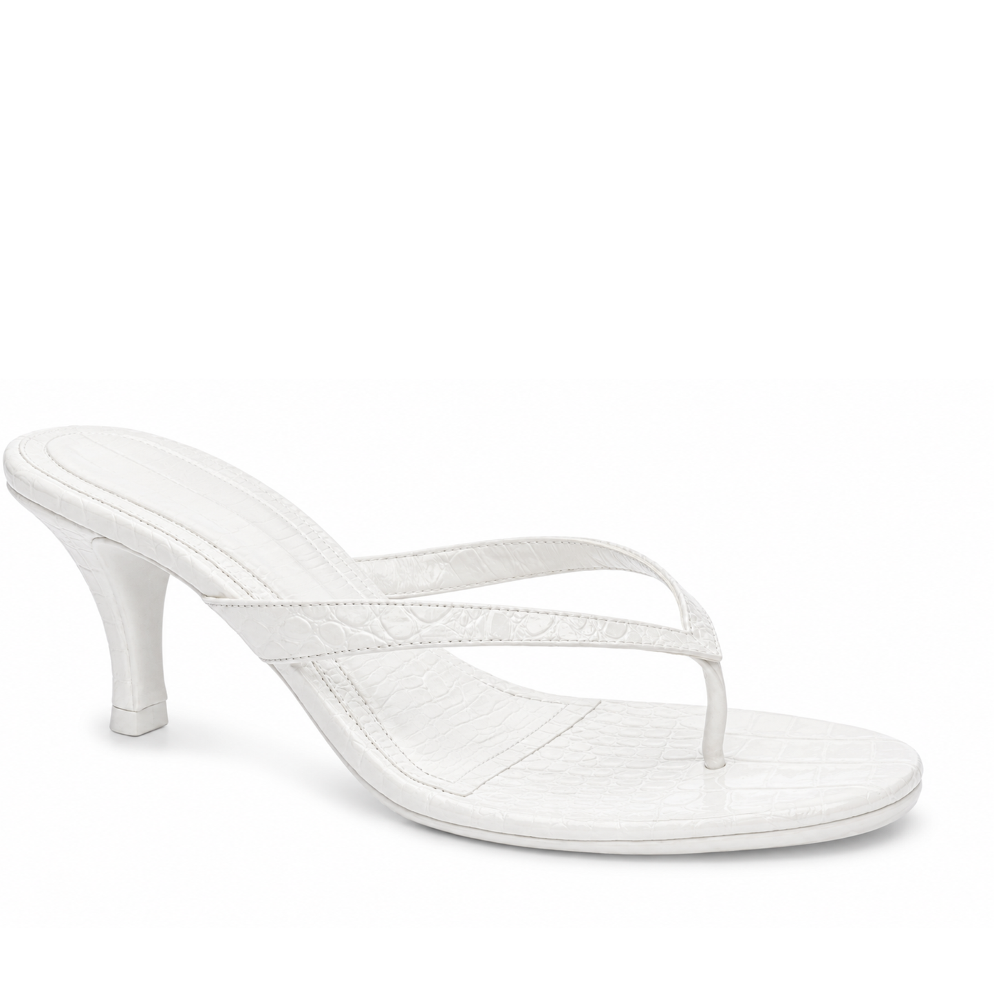 PARIS WHITE CROCO HEELS