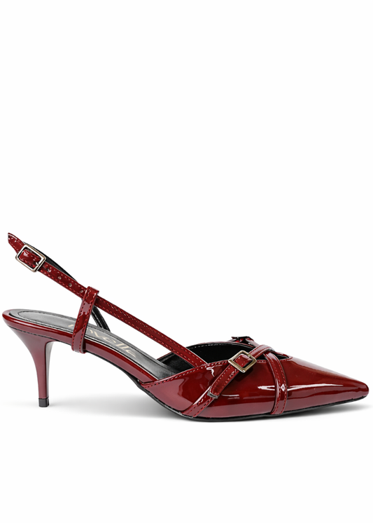 MIA BURGUNDY PATENT HEELS