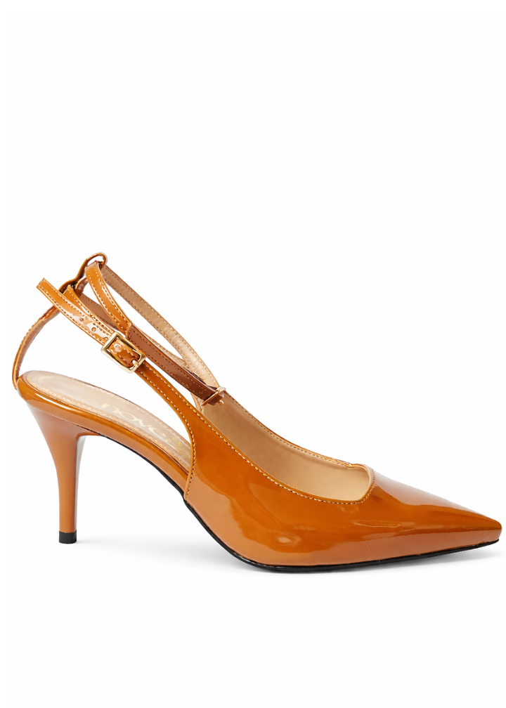 JULIE CAMEL PATENT HEELS