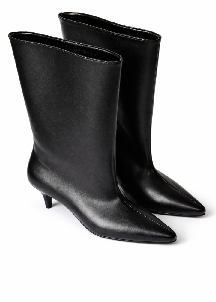KATE LEATHER BLACK BOOTS