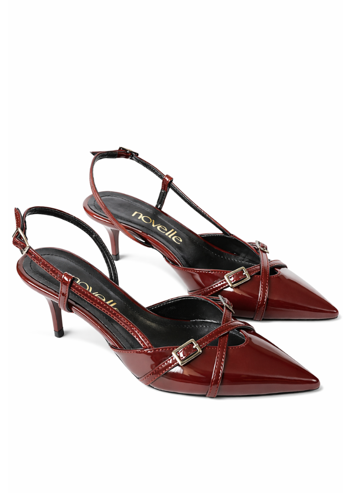 MIA BURGUNDY PATENT HEELS