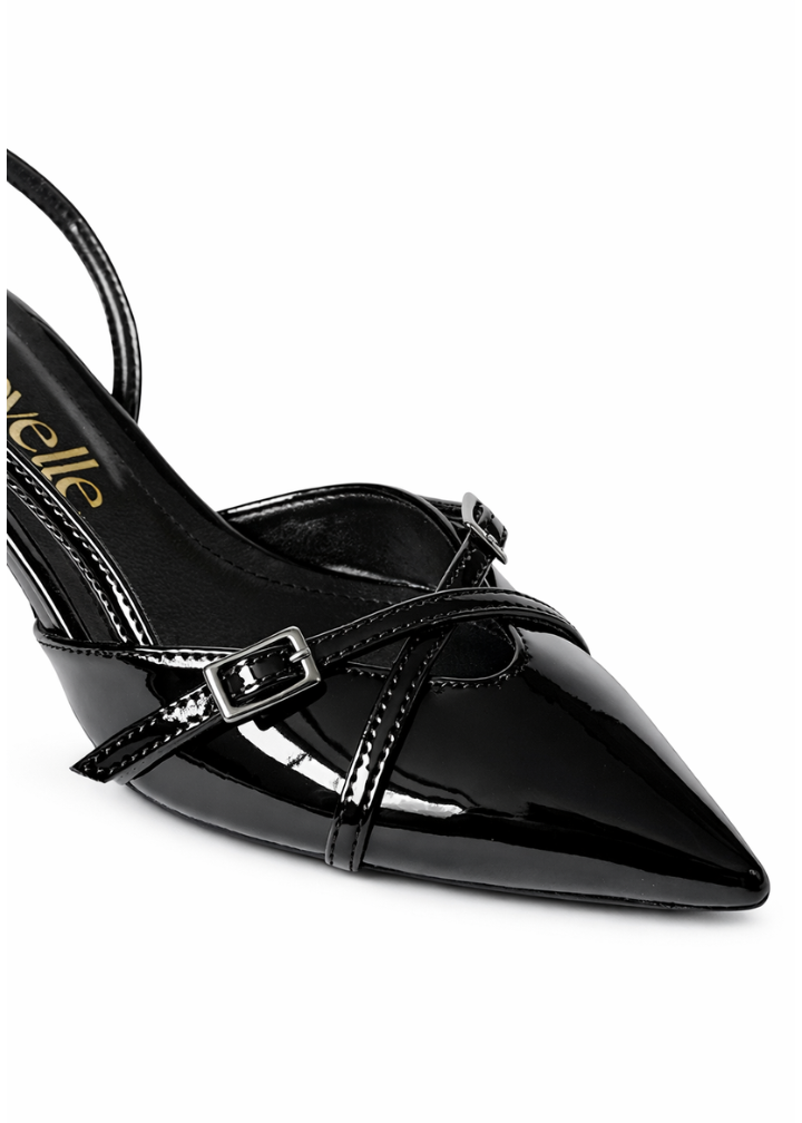 MIA BLACK PATENT HEELS